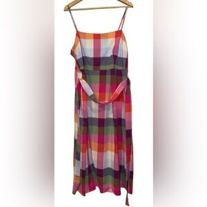 Kate Spade New York x Target Plaid Tie Waist Midi Dress Cotton Size L Preppy